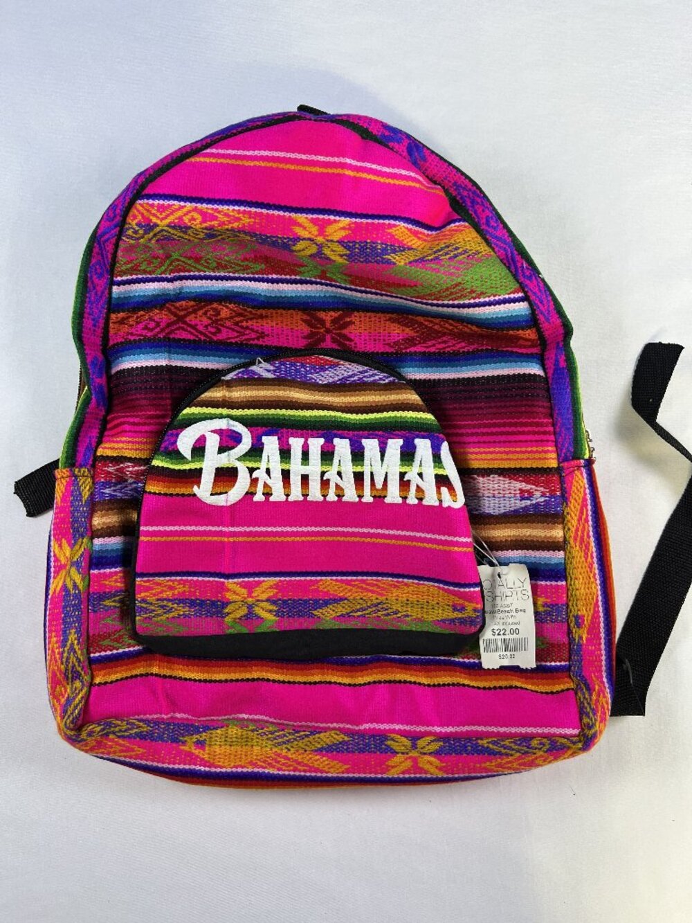 Bahamas vibrant colorful backpack